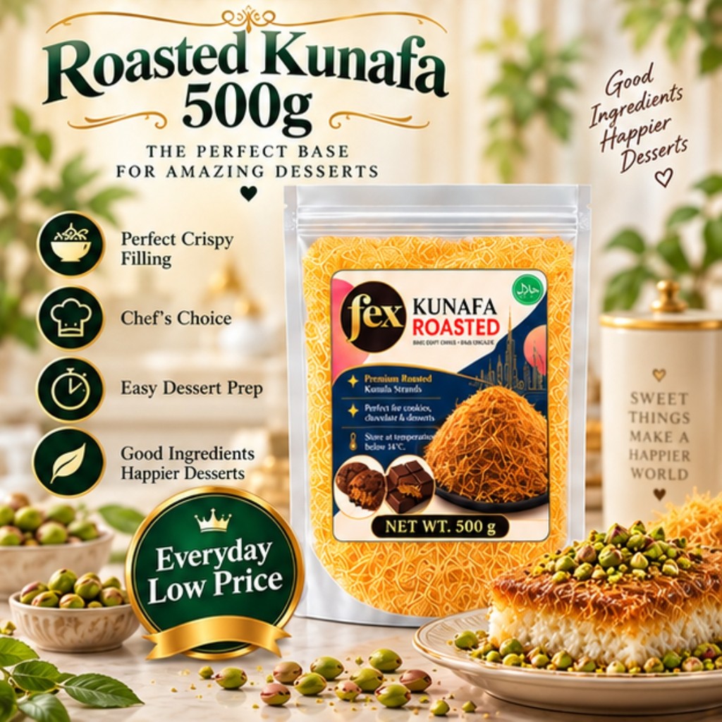 Kataifi Kunfa Fex 500g ขนมกรุบกรอบสําหรับใช้ขนมหวานช็อกโกแลตพิสตาชิโอ