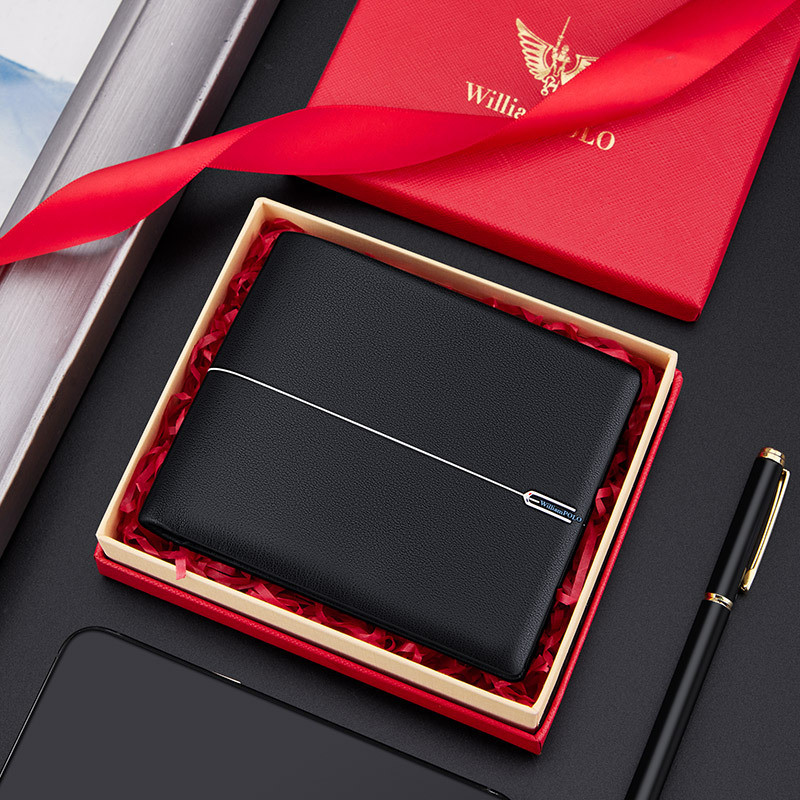 Emperor Paul Wallet Men Business Casual All-Match First Layer Cowhide Men Wallet Wallet Men Black FX