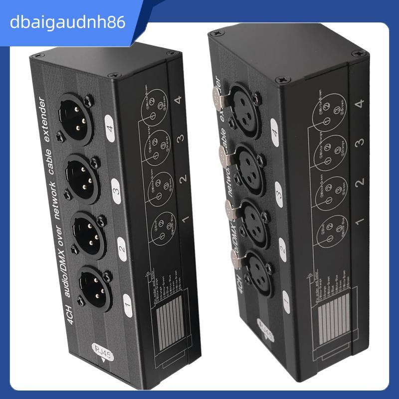 READY STOCK1 คู่ 4 ช่อง XLR/เสียง RJ45 Cat5/Cat6 Ethernet Extender XLR Extender Transceiver สําหรับ 