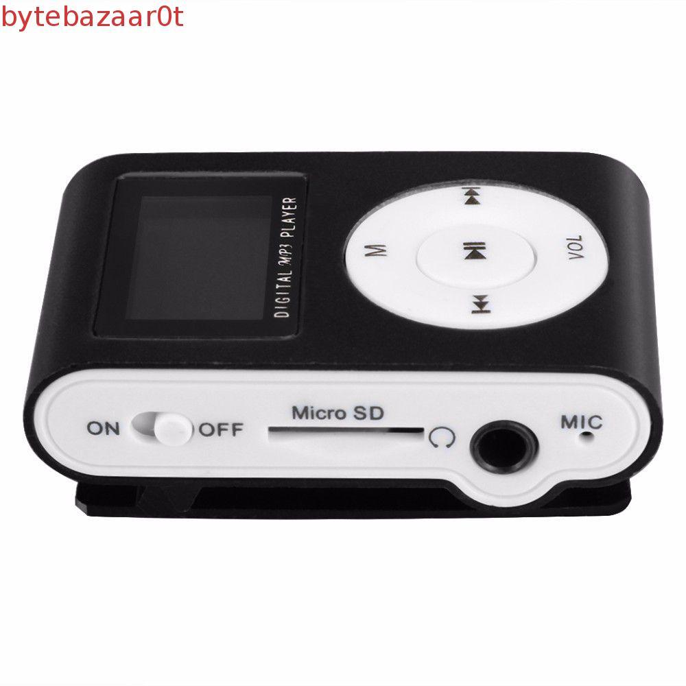 BYTEBAZAAR MP3 เครื่องเล่นเพลงแฟชั่นแบตเตอรี่ลิเธียมคลิปรองรับ 32GB TF Card เครื่องเล่นเพลงกีฬา