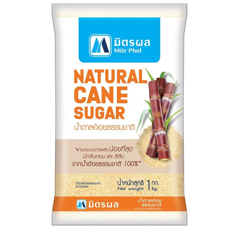 มิตรผลน้ำตาลอ้อยธรรมชาติ 1กก. Mitrphol Natural Cane Sugar 1kg.