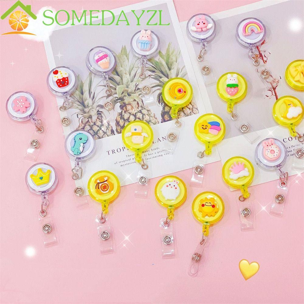 SOMEDAYZL ID Card Clips Student Name Tag Card Holder Cartoon ABS Office Supplies Name Card Holder