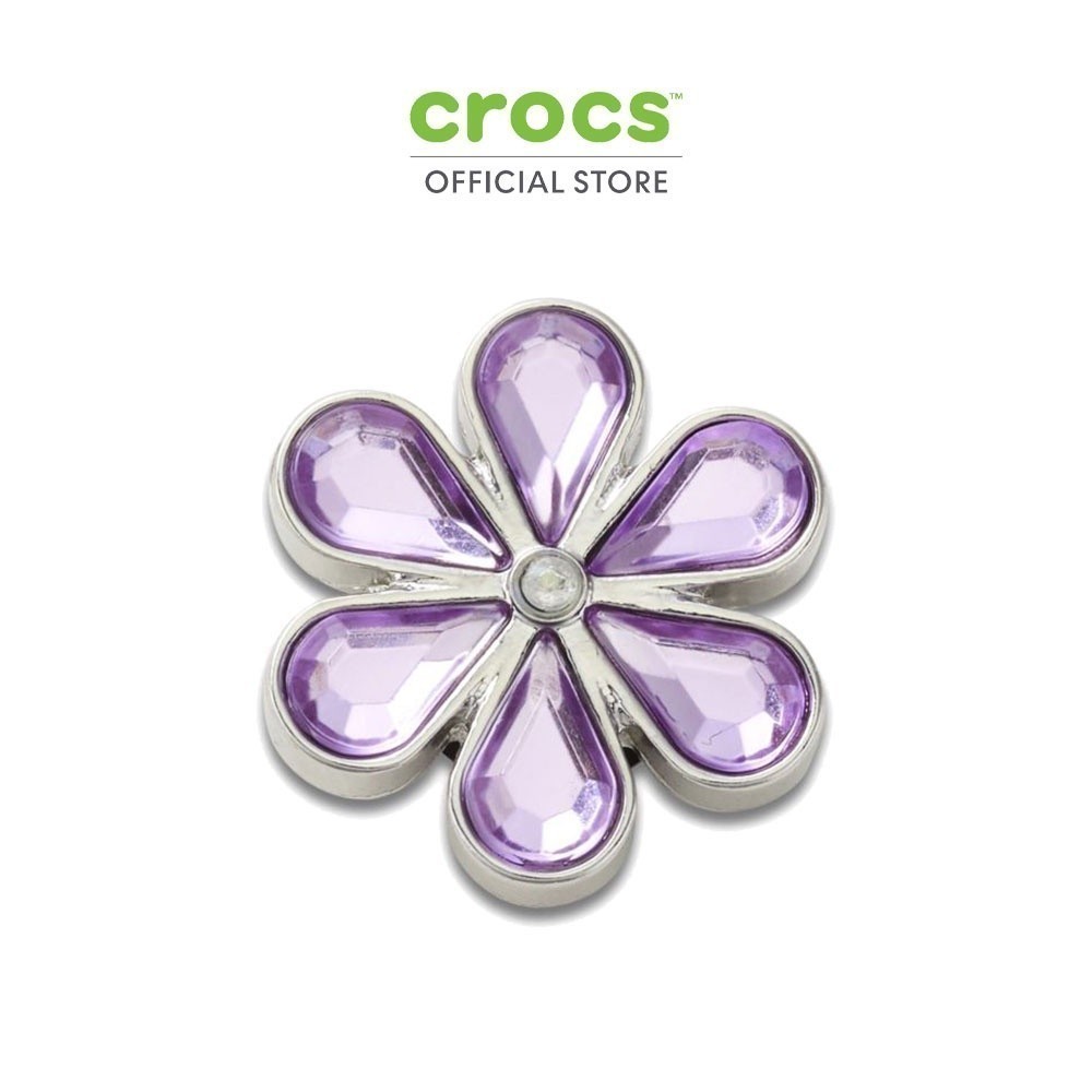 CROCS ตัวติดรองเท้า JIBBITZ PURPLE BLINGED OUT DAISY รุ่น 10012296