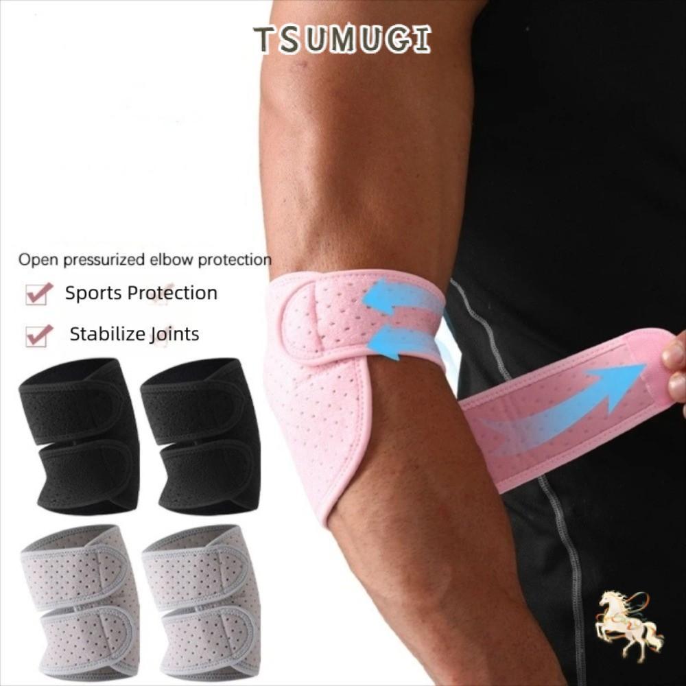 FTSUMW Compression Elbow Brace, Breathable Support Brace, Professional Double Strap Adjustable Elbow