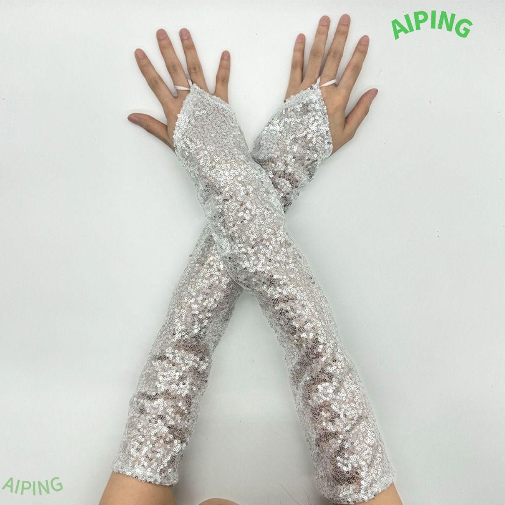 NG1ZX ถุงมือเลื่อม, Shining Gothic คอสเพลย์ Mittens, แฟชั่น Fingerless Punk Vintage Performance อุปก
