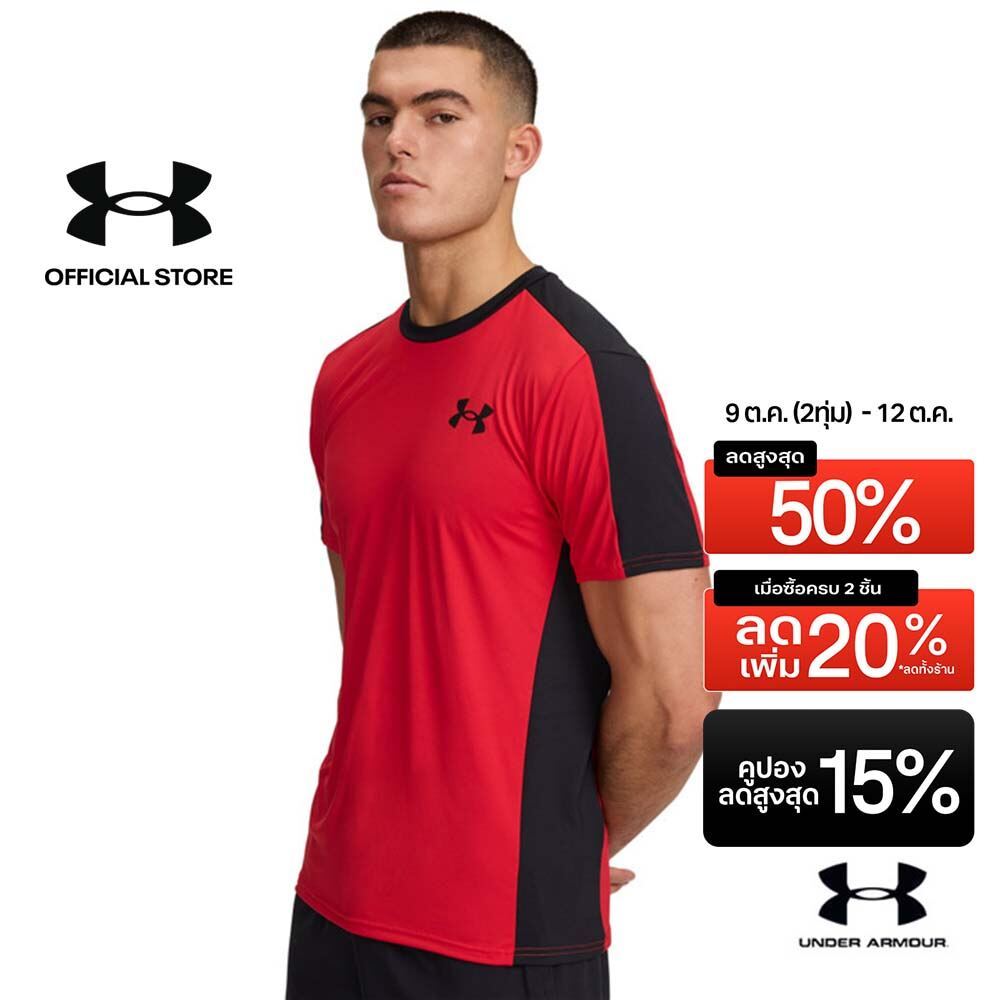 Under Armour เสื้อแขนสั้นสำหรับผู้ชาย HeatGear® Wordmark
