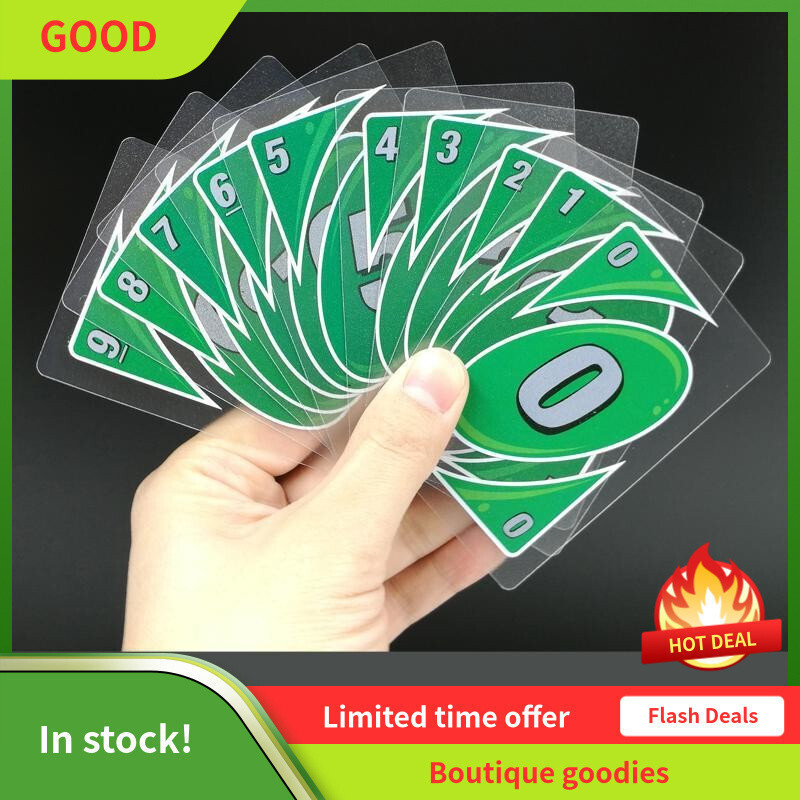 เกมกระดานคริสตัล Uno การ์ดกระดานพลาสติกกันน้ํา Leisure Party UNO Solitaire ปริศนาสําหรับผู้ใหญ่ Uno 