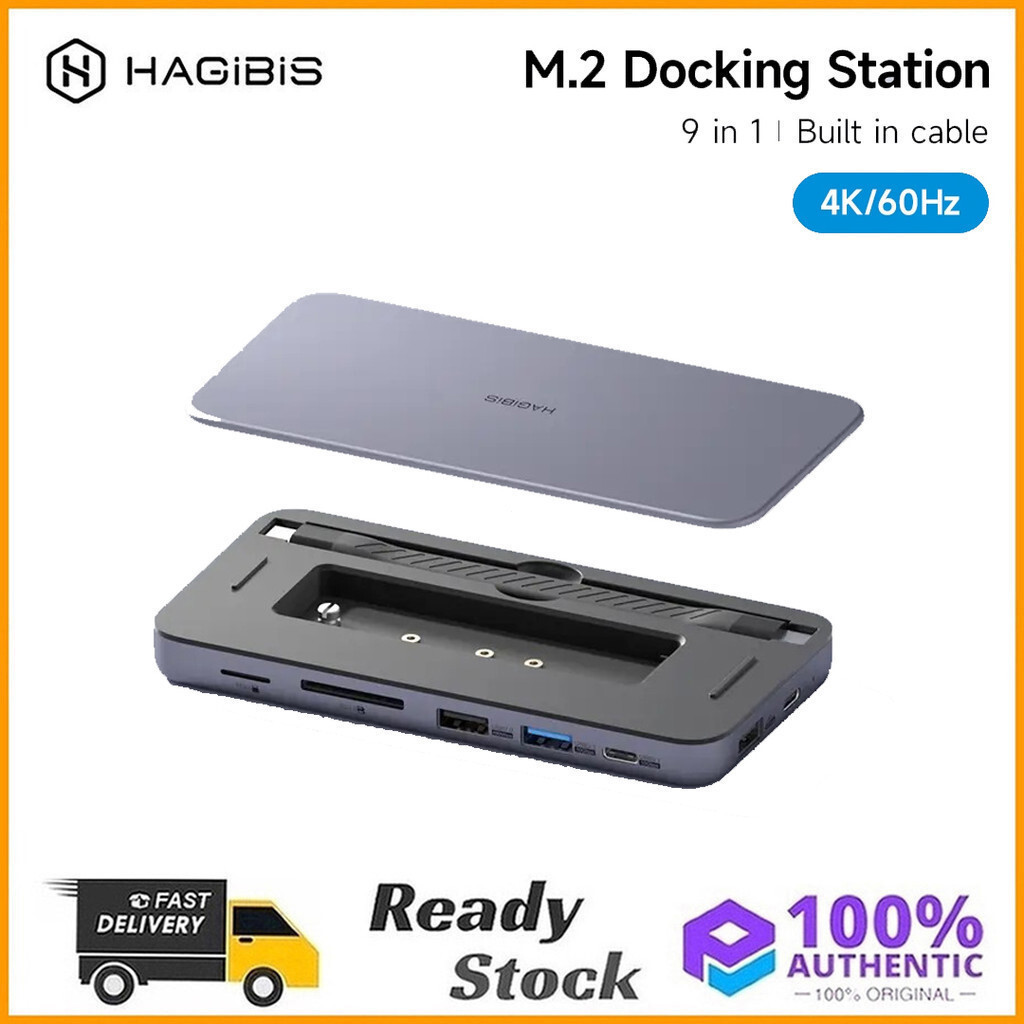Hagibis USBC Hub M.2 SSD Enclosure 2in1 TypeC Docking Station & M.2 NVMe SSD ฮาร์ดไดรฟ์ภายนอก USB C 
