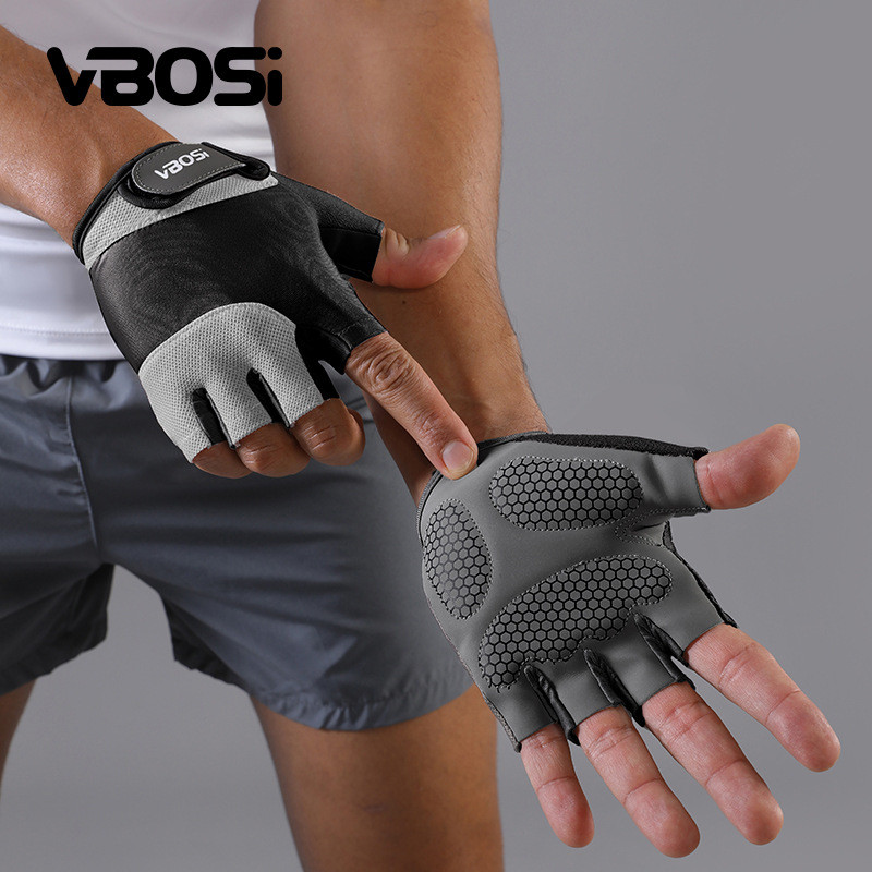 Sports Fitness Half Finger Gloves Weightlifting Anti Slip Shock Absorption Outdoor Riding Training Protective Gloves