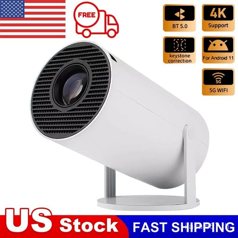 มินิโปรเจคเตอร์, โปรเจคเตอร์พกพา HY300 PRO, รองรับ 4K 1080P พร้อม Dual-Band WIFI6 5G ไร้สาย 5.2 บลูท