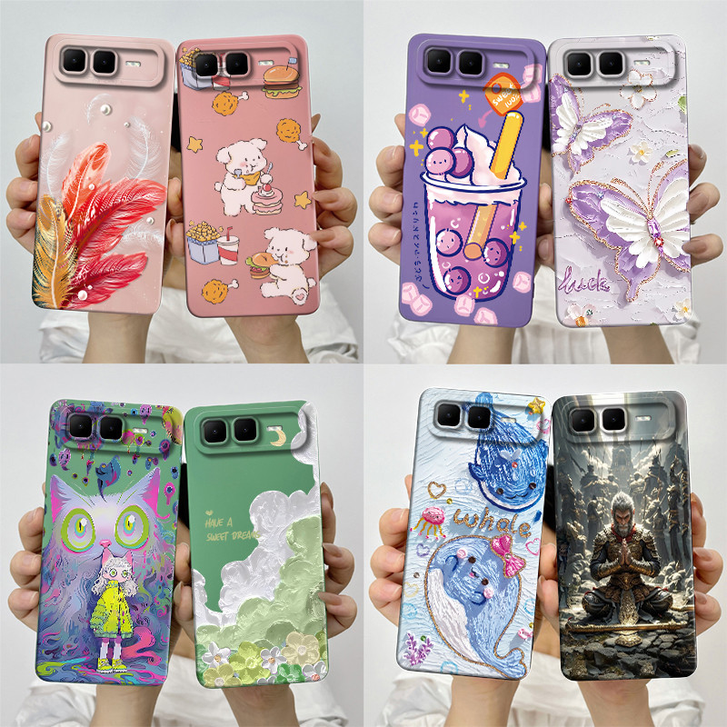 สําหรับ Infinix Smart 10Plus X6725B_C X6725B เคสโทรศัพท์แฟชั่น MilkTea รูปแบบฝาครอบซิลิโคนเหลวปลอกป้