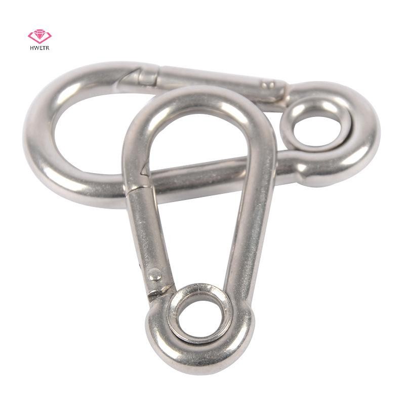 HWETR M4 M5 M6 M7 M8 สแตนเลส Carabiner Carbine Snap Hook พร้อมตาไก่สปริงหัวเข็มขัดแหวนใหม่
