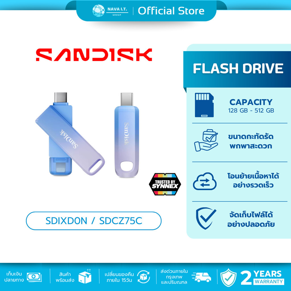 SanDisk Creator Phone Drive / Creator USB-C Flash Drive ขนาดกะทัดรัด พกพาสะดวกต่อการใช้งาน