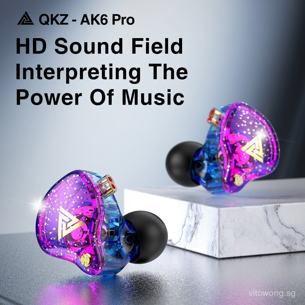 QKZ AK6 PRO หูฟังแบบมีสาย/HiFi/Subwoofer/หูฟังชนิดใส่ในหู/พร้อม crophone/E-SportsHT99 CW24