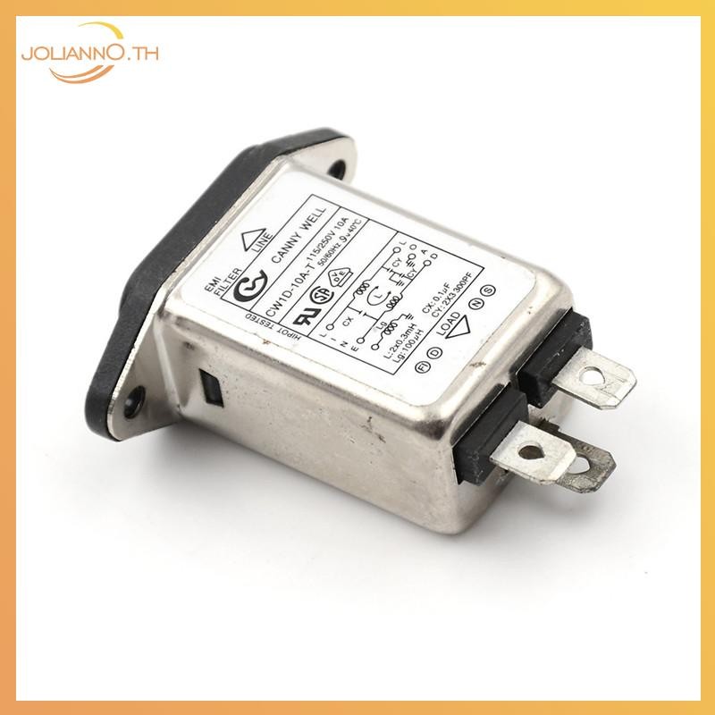 Joliann0 1PCS EMI RFI Filter AC 250V 10A CW1D-10A-T Suppressor Power Line ตัวกรองเสียงรบกวน
0
0
0
0
