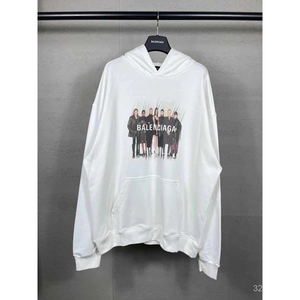 Balenciaga B * alenciaga Model Portrait Terry Hoodie Hoodie