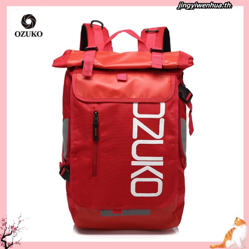 OZUKO Fashion Men Laptop Travel Backpack Waterproof College Student Schoolbag for Teenager