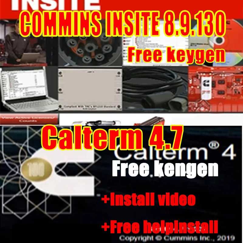 ใหม่ล่าสุด Cummin Insite 8.9 PRO ซอฟต์แวร์วินิจฉัยเครื่องยนต์ฟรี Keygen + Calterm 4.7 MetaFiles v4.7