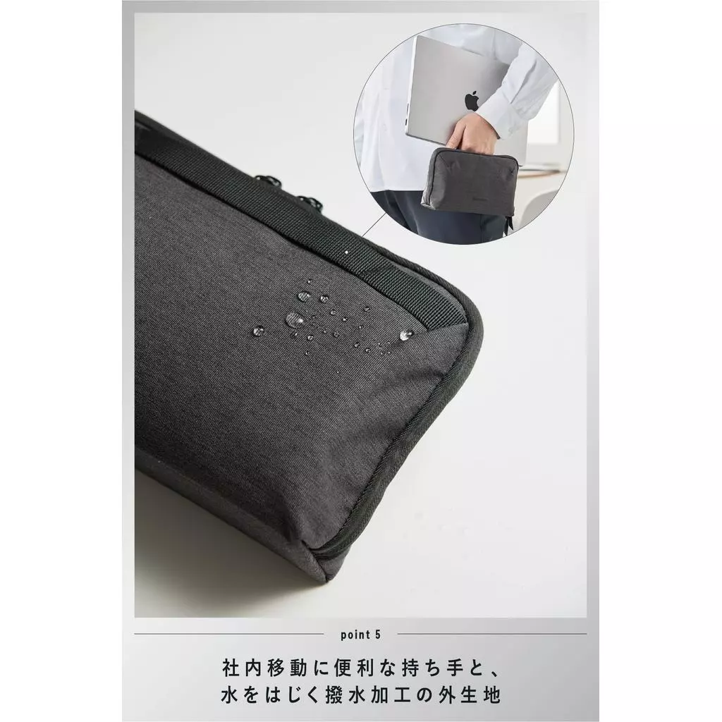Kokuyo BIZRACK Gadget Pouch Dark Gray/Black thumbnail 7