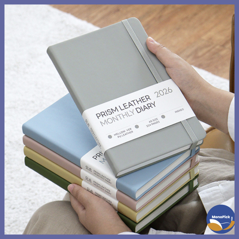 [INDIGO] 2026 Diary Prism Leather A5 Monthly Diary (25-Month Planner)