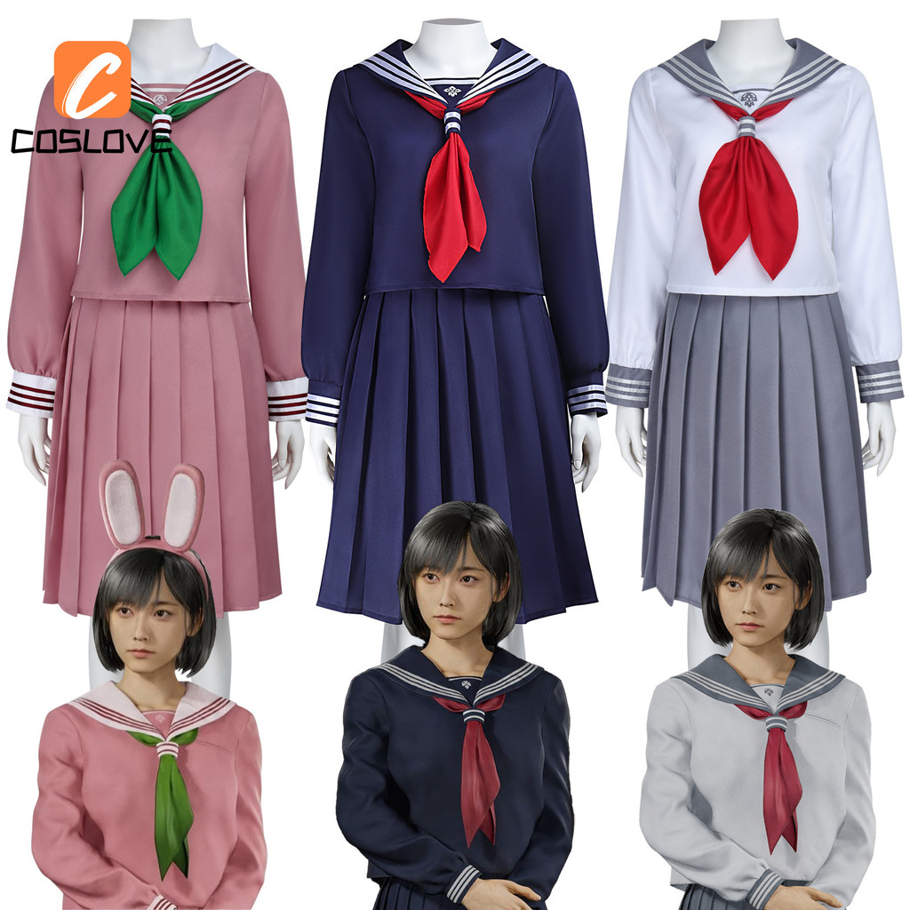 ชุดคอสเพลย์ Shimizu Hinako จากเกม Silent Hill F สีชมพู เหมาะสำหรับงานปาร์ตี้ฮาโลวีน