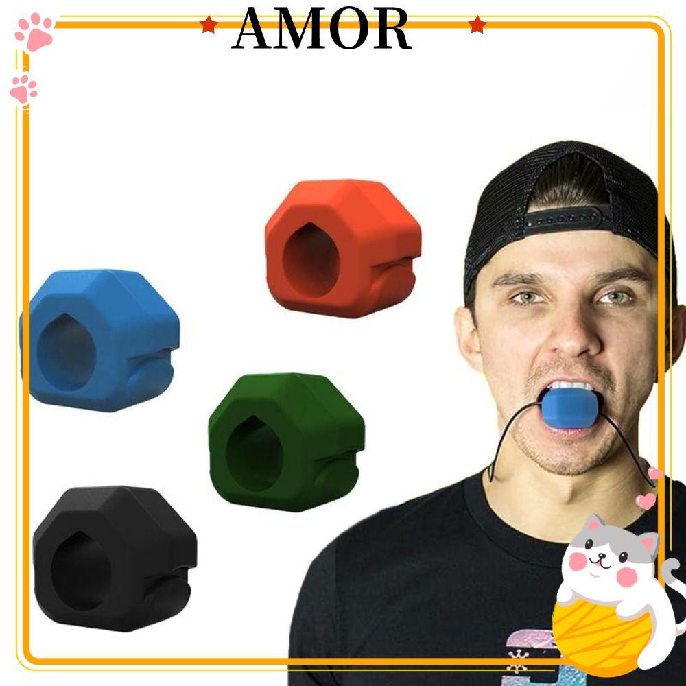 AMOR Jaw Trainer, Anti-stress BPA ฟรี Jawline Exerciser, Shaper Gum เม็ดซิลิโคนออกกําลังกายผิวหน้า B