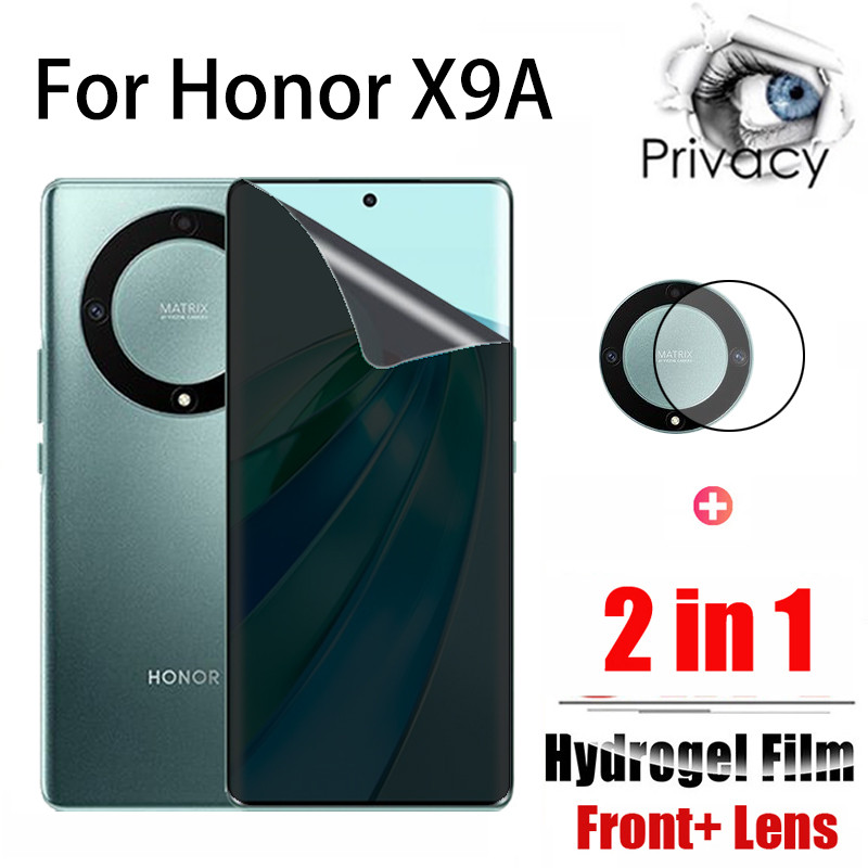 2 in 1 Honor X9A Soft Anti-spy Privacy Hydrogel Screen Protector สําหรับ Honor 90 200 Pro X9A X9B X9