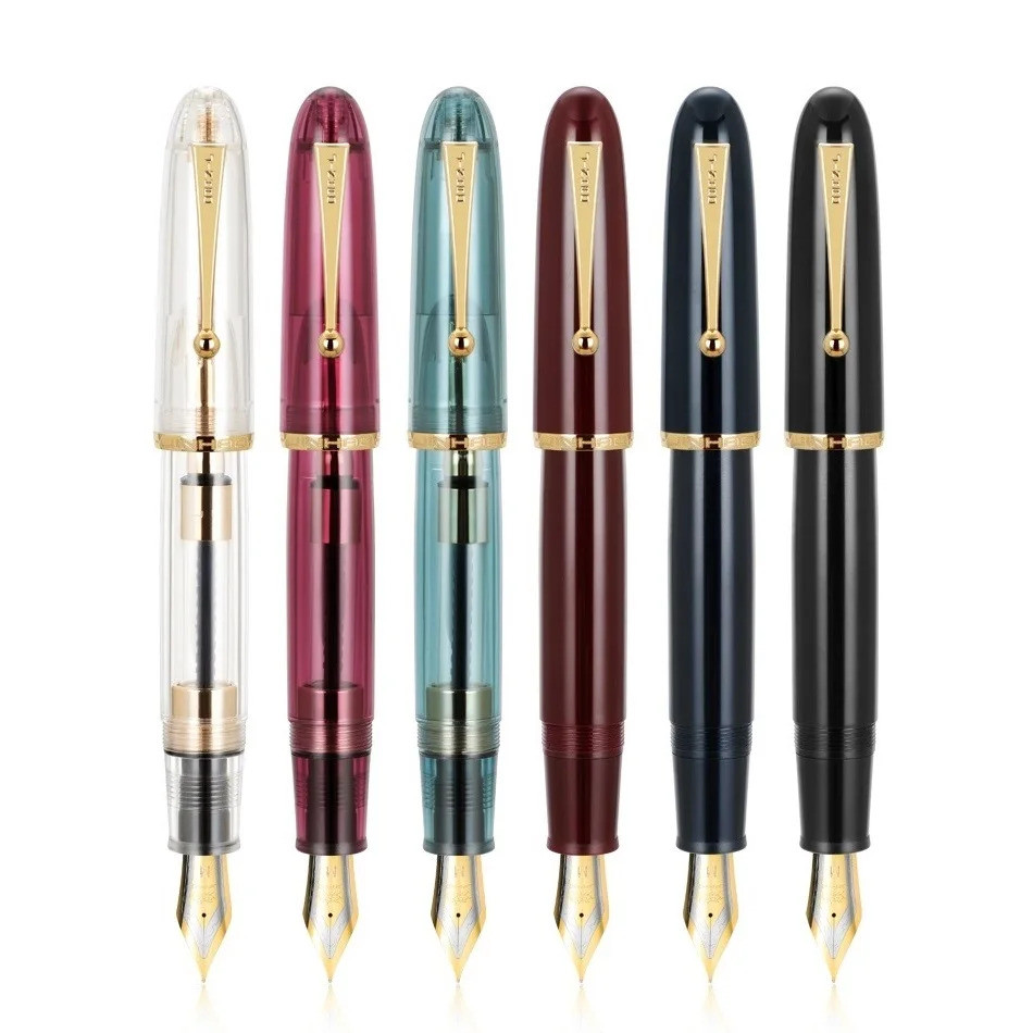 Jinhao 9019 Fountain ปากกา Iridium M Nib สําหรับเขียนการประดิษฐ์ตัวอักษรลายเซ็น 2.6 มม.ตลับหมึกไม่มี