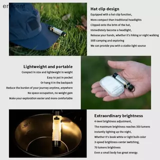 Erudent หมวกคลิปไฟ LED ชาร์จได้ สำหรับกีฬากลางแจ้งและกลางคืน