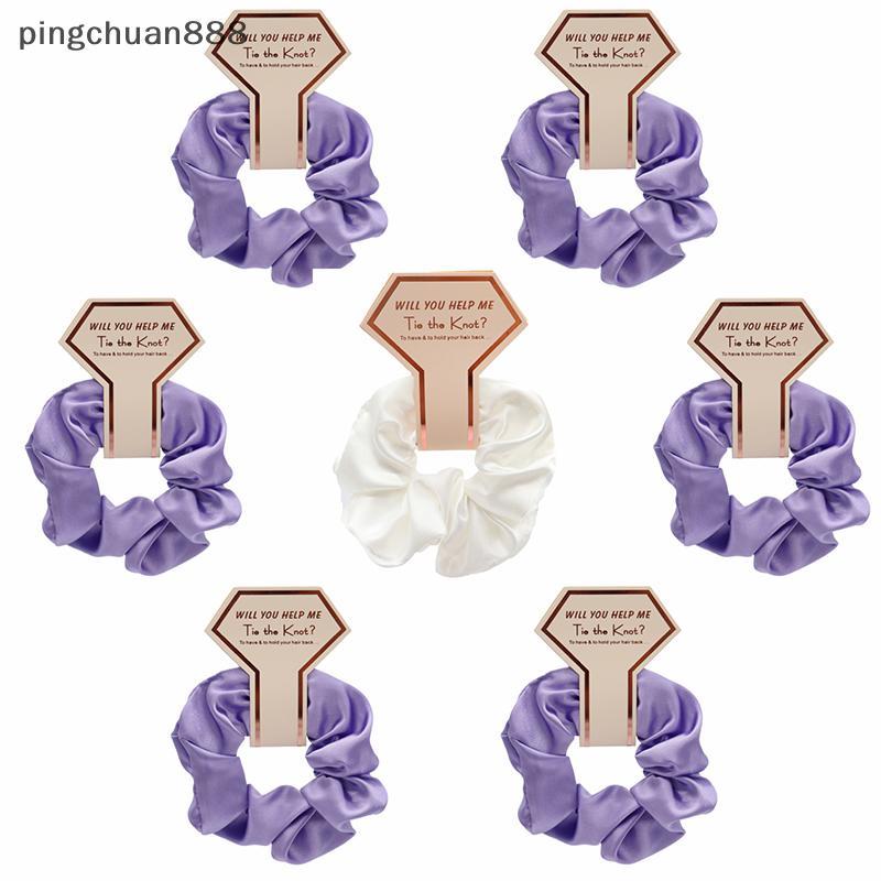 Pingchuan888 1 ชิ้นเพื่อนเจ้าสาวผม Scrunchies Bachelorette Party เจ้าสาวงานแต่งงานของที่ระลึกทีมเจ้า