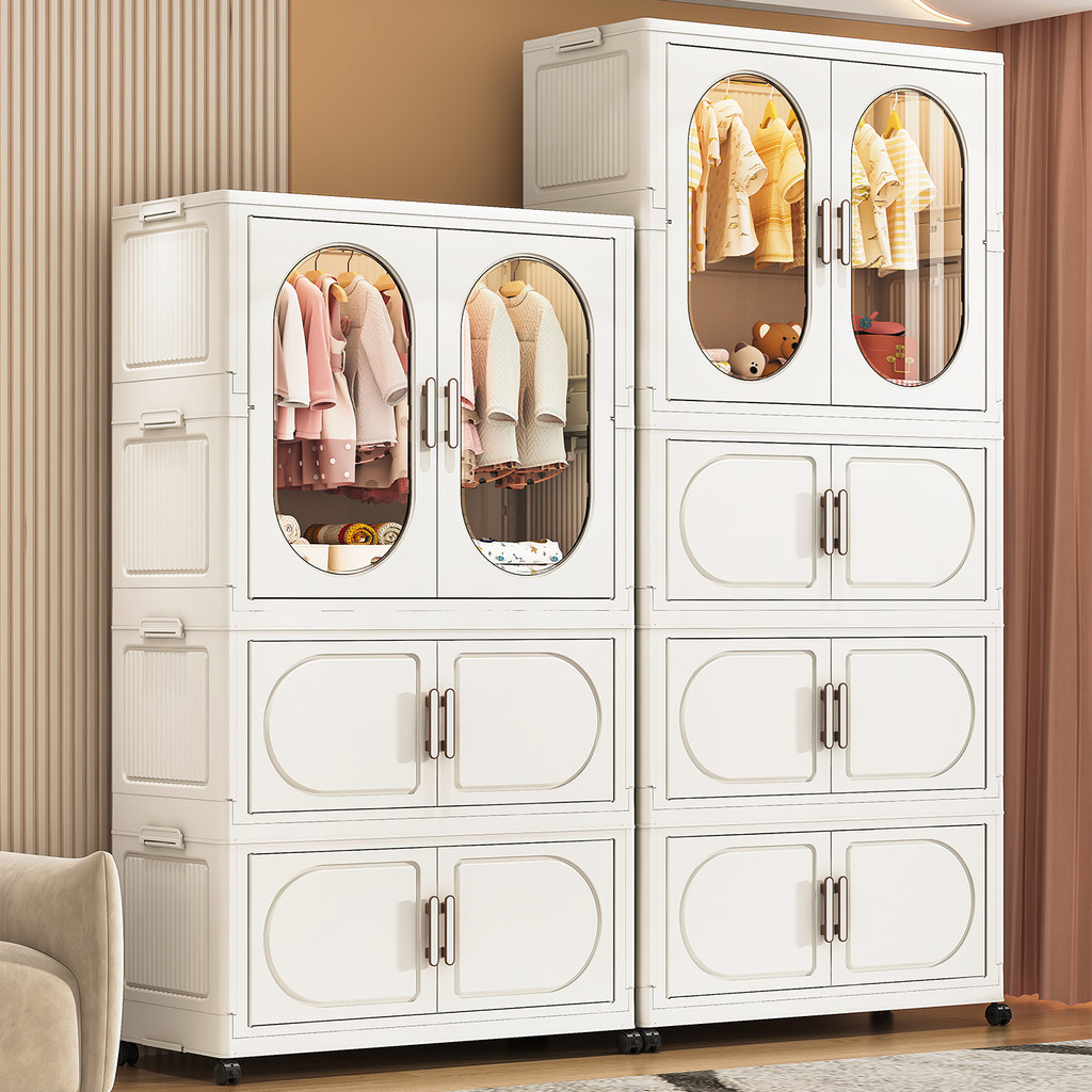 WinHi ตู้เก็บของพับได้ ตู้เก็บของพลาสติก ขนาดใหญ ตู้เสื้อผ้าที่ ความจุแบริ่ง200KG PP หนา มีล้อเลื่อน - รูปที่ 7