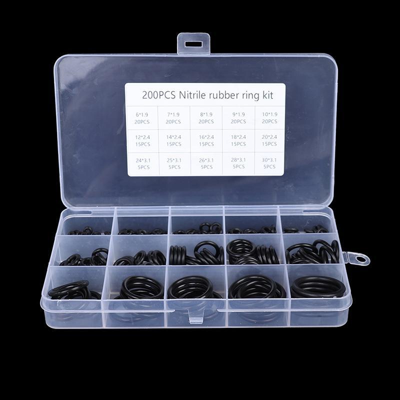[Brightnessdin] 200 ชิ้นยาง O-Ring เครื่องซักผ้า Assortment ชุดไฮดรอลิกประปาปะเก็นซีลชุด Bq