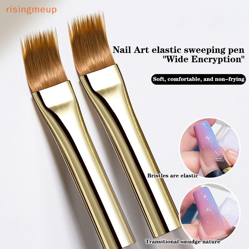 [risingmeup] Nail Art Brush แปรงซับแถบมัลติฟังก์ชั่นการสร้างแบบจําลองระลอกน้ํา DIY Design Hard Bristle Brush Nail Art Tools ใหม่ – โปรปัง