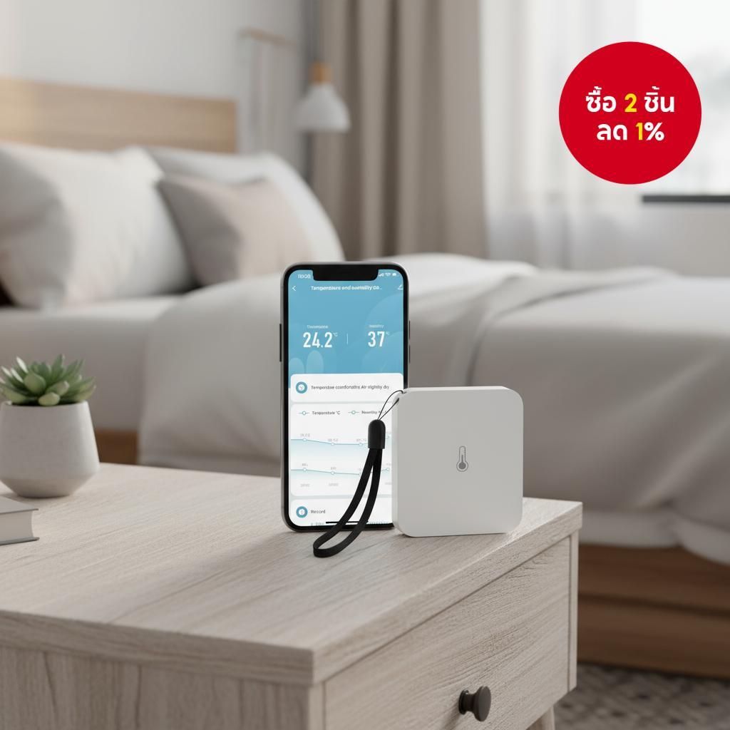 GIRIER เซนเซอร์ตรวจวัดอุณหภูมิและความชื้นอัจฉริยะ ZigBee Tuya รองรับการใช้งานกับ Alexa Hey Google Ho