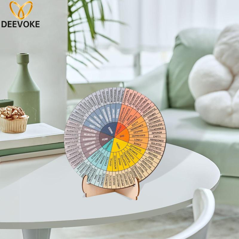 [cuticate11] Feeling Wheel Emotions Chart Mood Wheel Round Mental Health โต๊ะสองด้าน