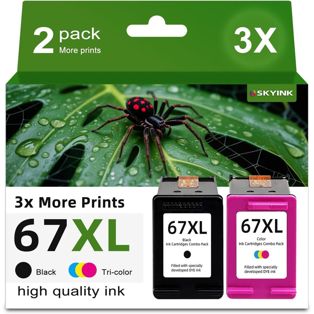 67XL ตลับหมึกสีดํา/สี Combo Pack สําหรับ HP 67 หมึก XL 2827e hp67xl hp67 สําหรับ 2700e 2752 2742e 27
