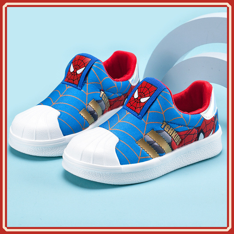 รองเท้าแตะสำหรับเด็ก พิมพ์เปลือกหอย สไตล์แคชวล หนังนุ่ม ขนาดเหมาะสำหรับฤดูใบไม้ผลิและใบไม้ร่วง