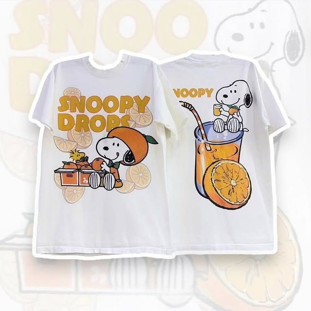 สกรีนลายขายดี ‘Snoopy  ผ้าฟอกเฟดนุ่มอย่างดี ไร้ตะเข็บข้าง      Q78