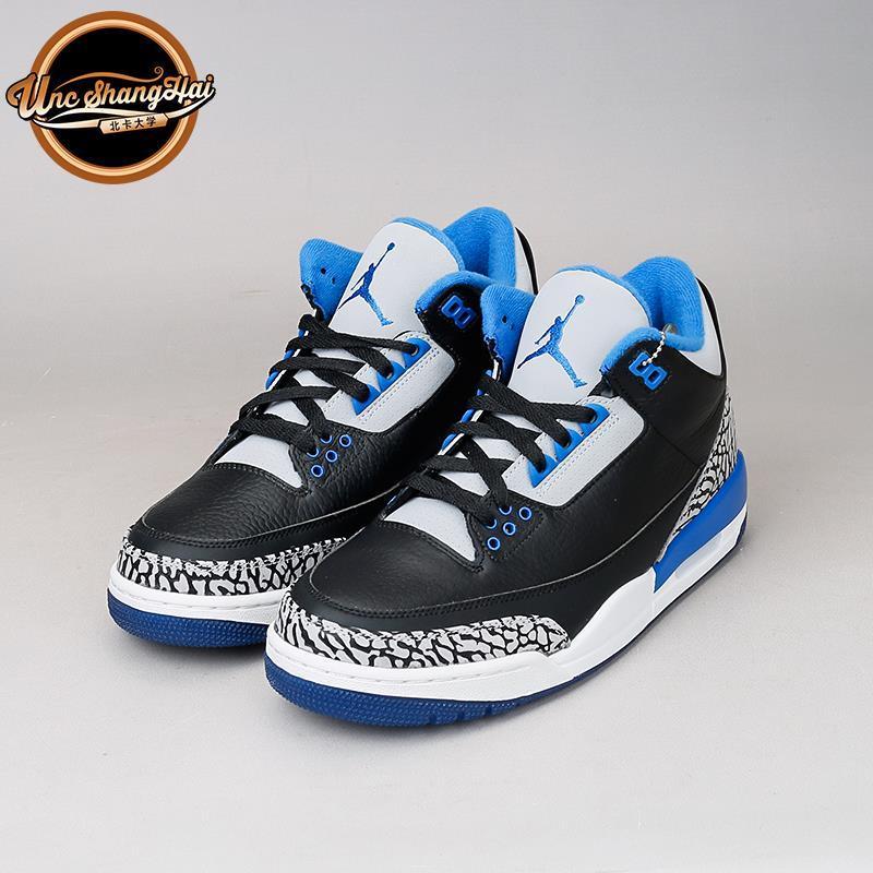 Air Jordan 3 Sport Blue AJ3 Black Cement สีดํา สีฟ้า136064-007