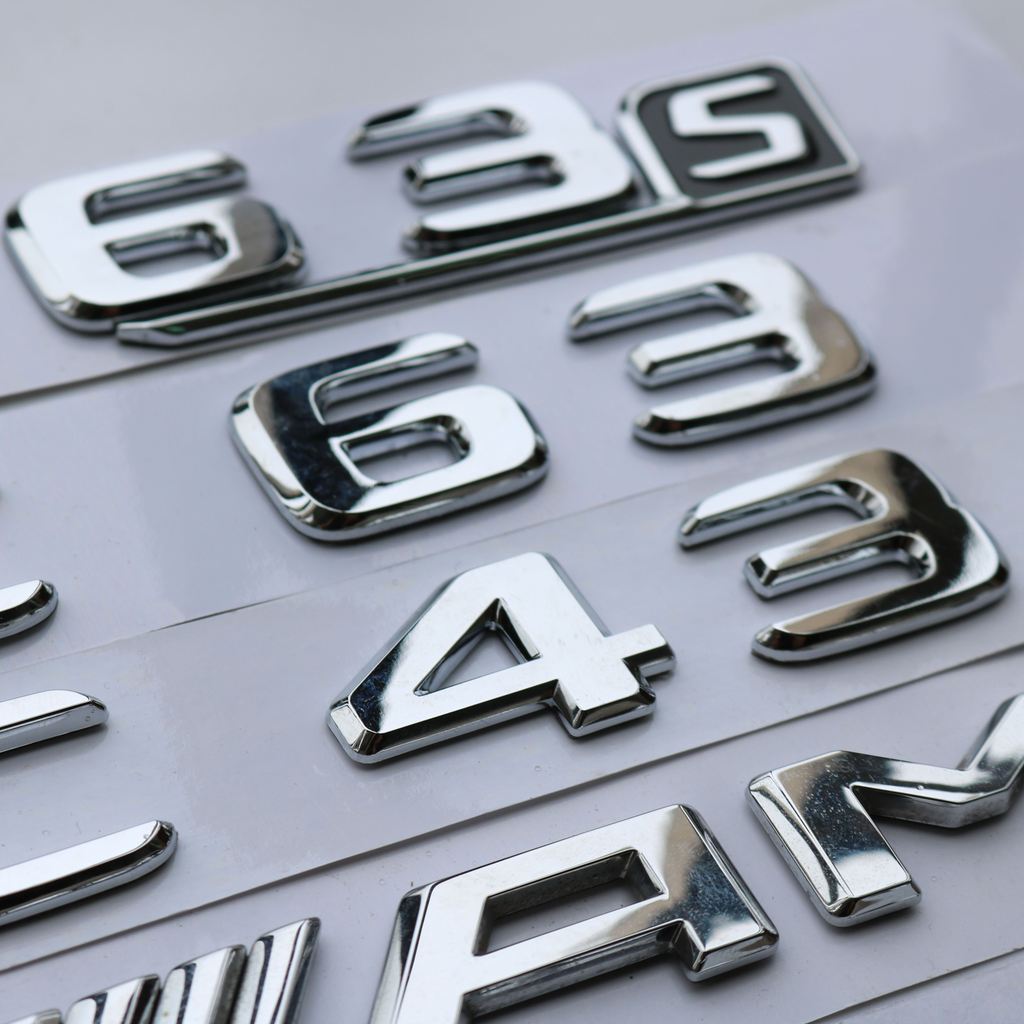 ใหม่ Mercedes-Benz C-Class C63S C43 AMG ด้านหลังหางโลโก้ V8BITURBO 4MATIC6.3 โลโก้รถดัดแปลงรถสติกเกอ