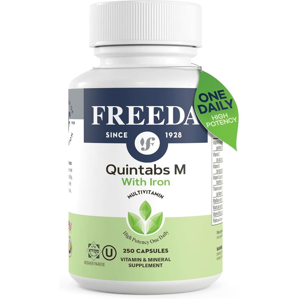 FREEDA Multivitamin – Quintabs-M with Iron – Ksher Multi Vitamins อาหารเสริมสําหรับผู้หญิงสุขภาพ - ว