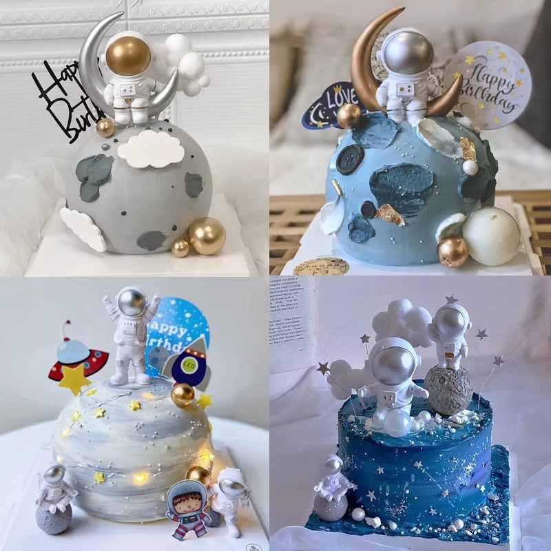 4ชิ้น /เซ็ตนักบินอวกาศเรซิ่นเครื่องประดับสก์ท็อปตกแต่งของขวัญวันเกิดเด็กจบการศึกษาของขวัญ