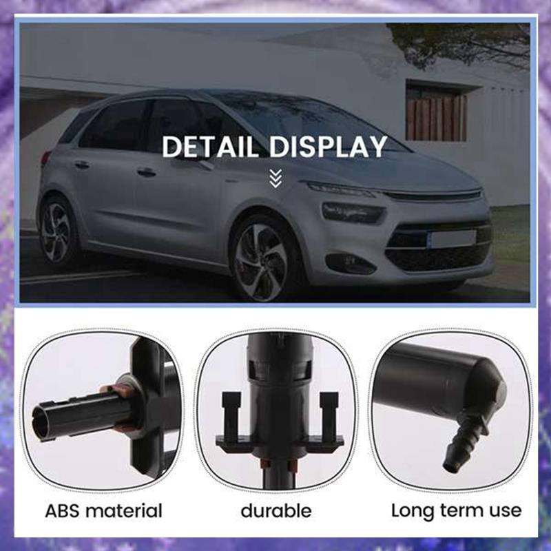 2 ชิ้นด้านหน้าไฟหน้าทําความสะอาดหัวฉีดเครื่องซักผ้า 6438P1 6438F3 สําหรับ 307 207 607 C4 C5 ไฟหน้า W