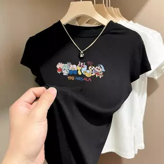 เสื้อยืดแขนสั้น มาใหม่ สำหรับผู้หญิง ใส่สบาย ระบายอากาศ เสื้อลำลอง Unisex