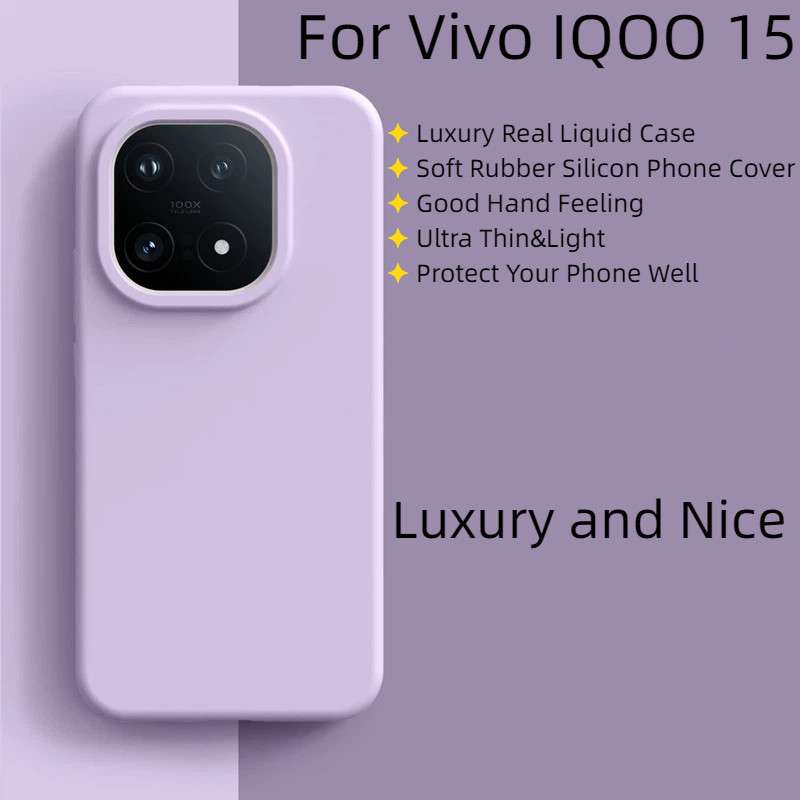 สําหรับ Vivo IQOO 15 IQOO15 กรณีหรูหราจริง Liquid Soft Matte ยางซิลิคอนฝาครอบโทรศัพท์สําหรับ Vivo IQ