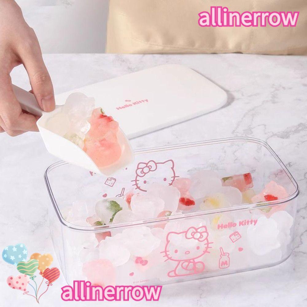 ALLINERROW ชุดซิลิโคน Moulds วัสดุซิลิโคนเครื่องดื่มฤดูร้อน Hello Kitty ICE CUBE แม่พิมพ์, KT Cat Theme ICE CUBE แม่พิมพ์ DIY ทําน้ําแข็งกล่องดื่ม เตรียม