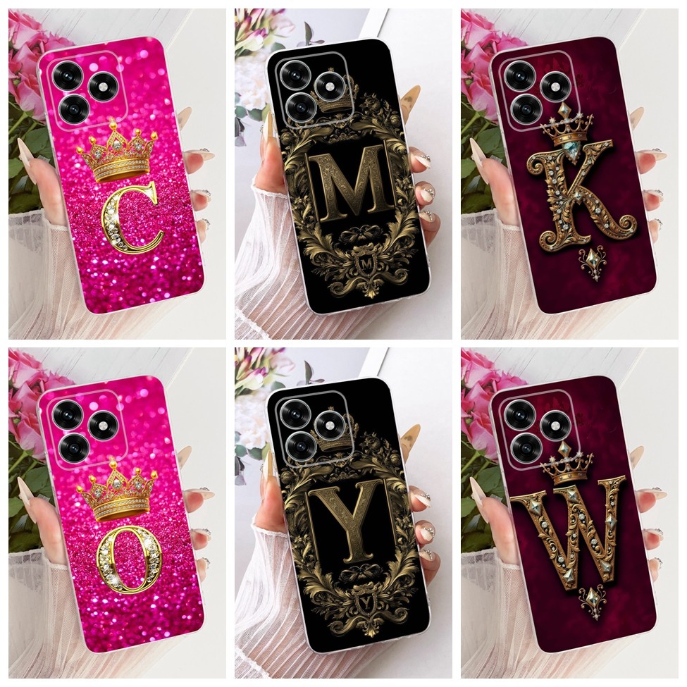 เคส Honor X5C Honor X5C Plus Cover Clear Luxury AZ ตัวอักษร Cool Crown Soft Casing