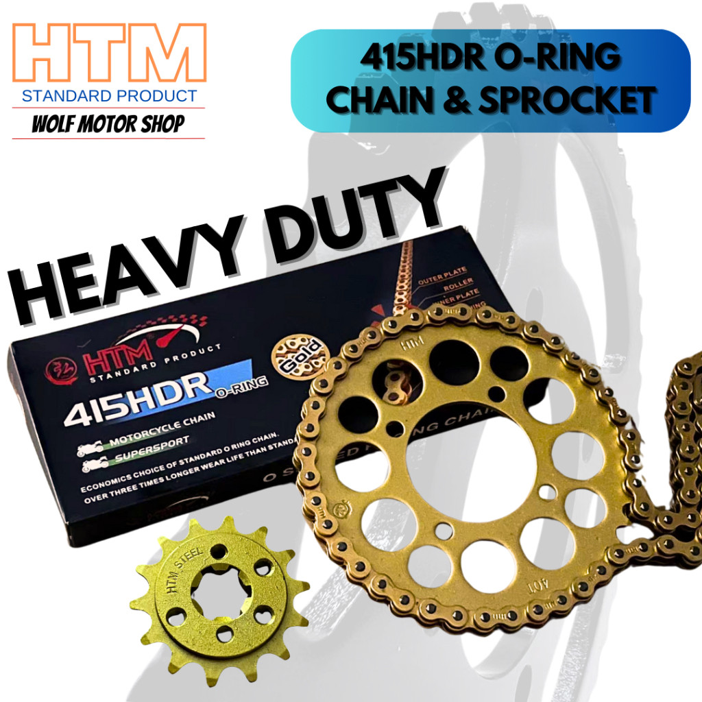 DINAMIK120 GT128 415HDR-132L HTM 415 O-RING CHAIN 415 SPROCKET SET GOLD O RING CHAIN DINAMIK GT 128 