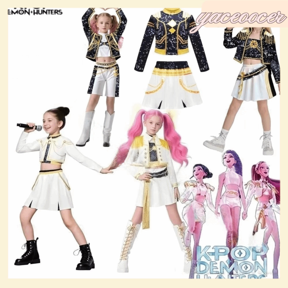 คอสเพลย์Demon HunterแบบMiraจากK-pop พิมพ์Rumi ชุดแฟนซีสำหรับการแสดงบนเวที