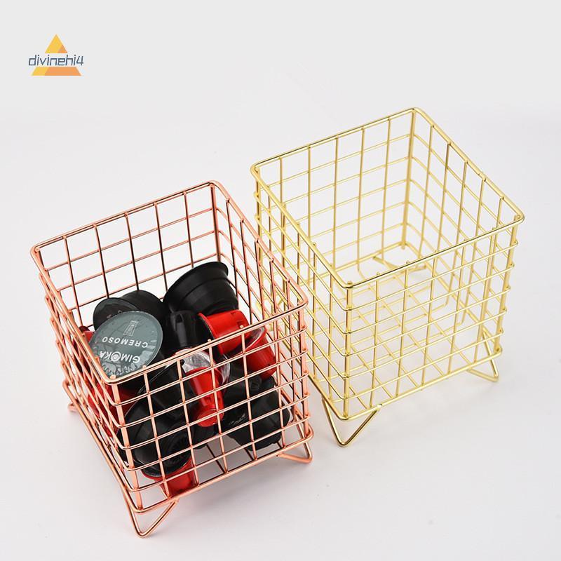 Godhi4 Coffee Pod Holder ตะกร้าเก็บ Square Coffee Pod Capsule Rack ที่วางแก้ว Espresso Pod สําหรับห้